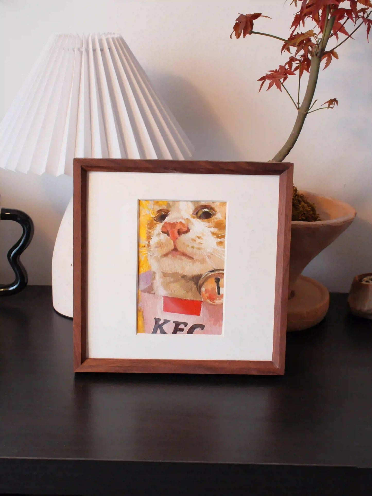 Pet Oil Portraits in Black Walnut Frame