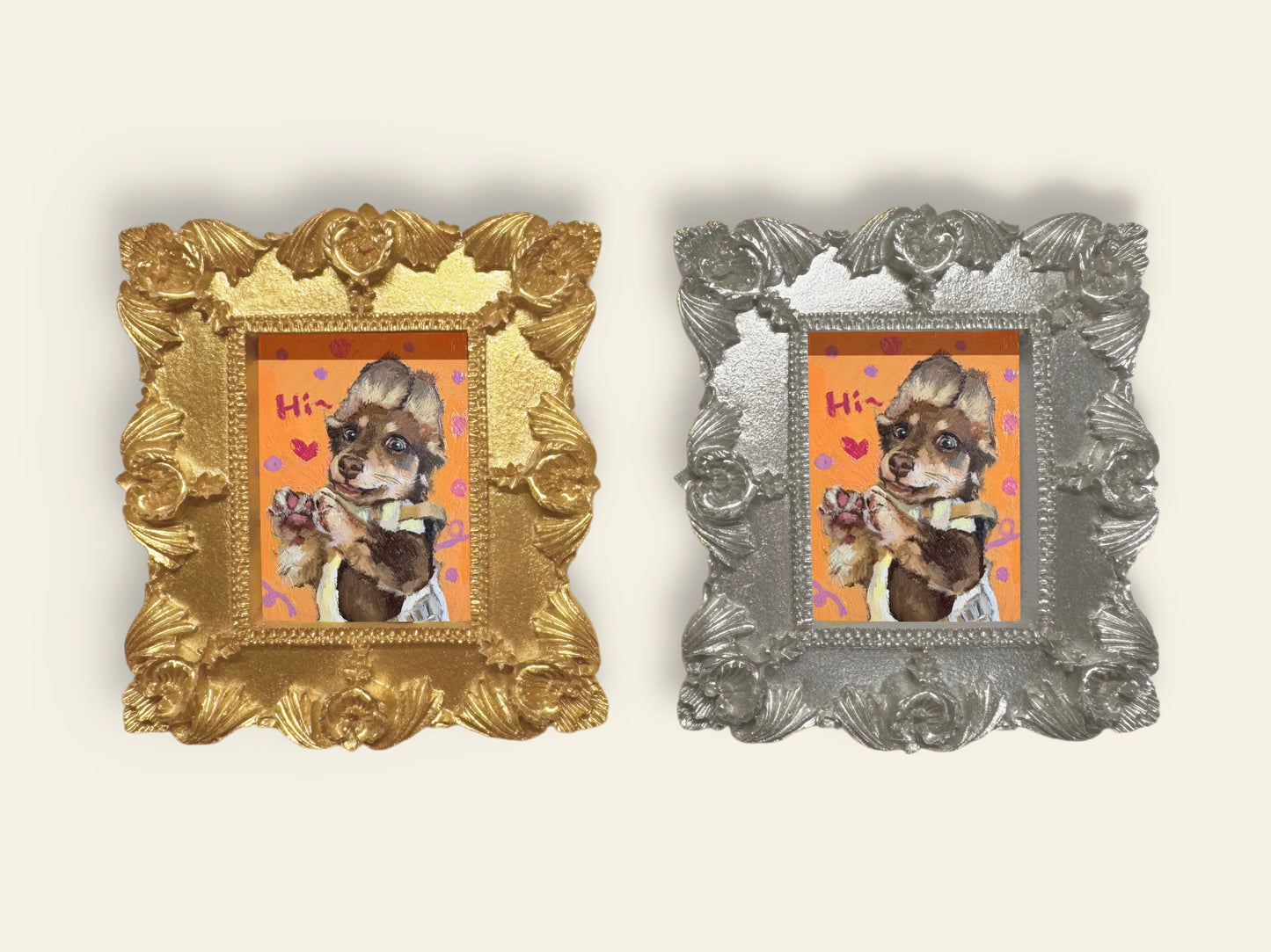 Rectangular Baroque Pet Portrait