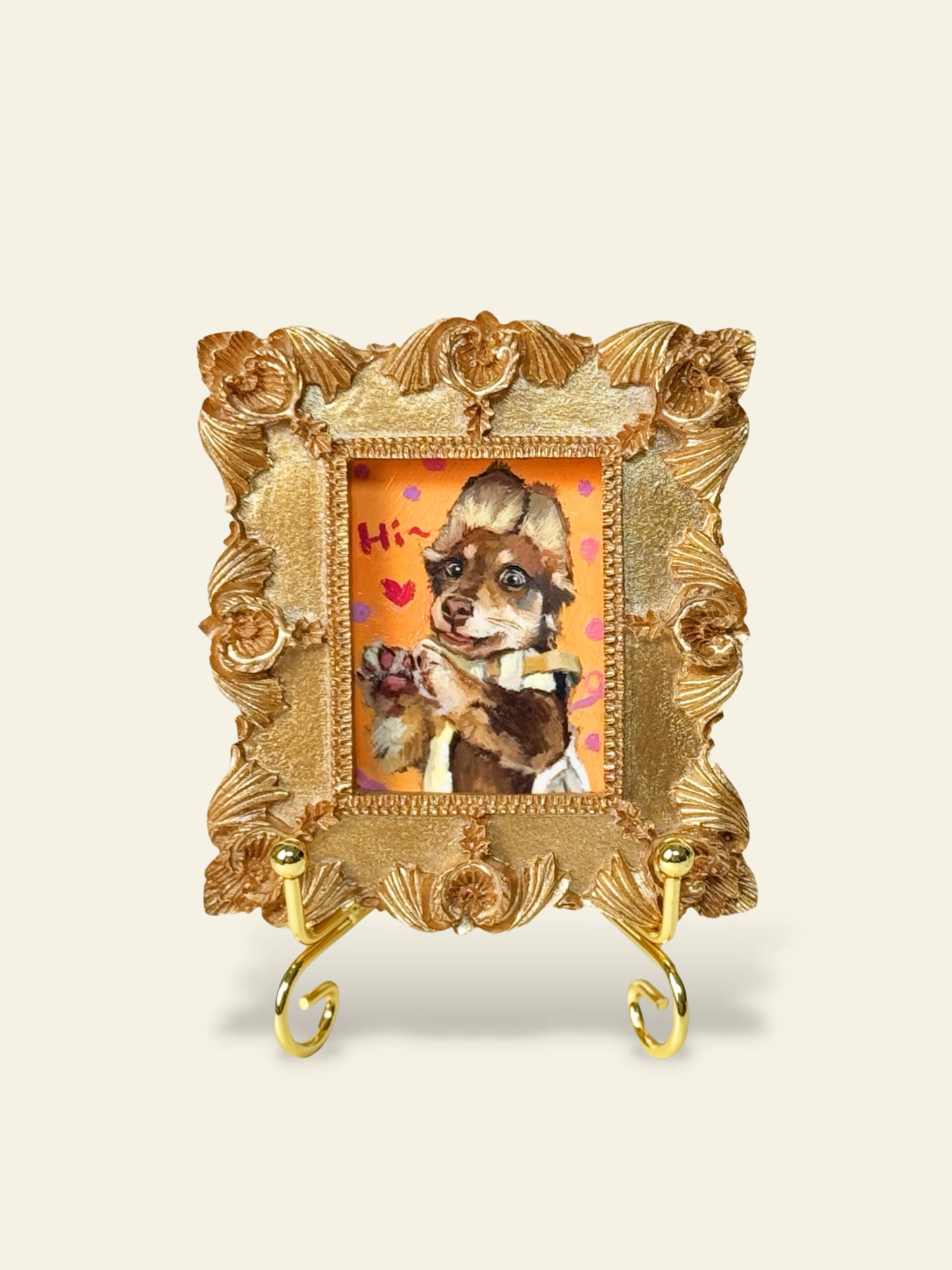 Rectangular Baroque Pet Portrait