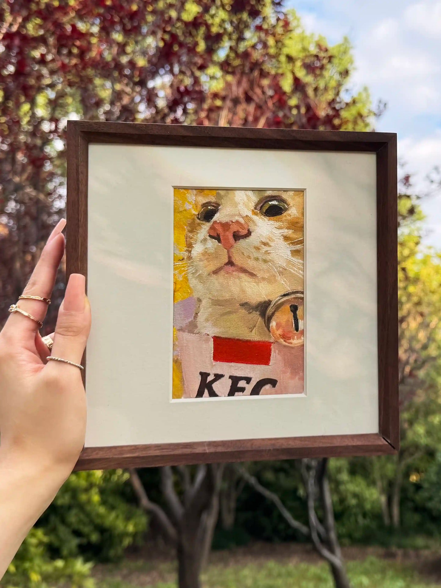 Pet Oil Portraits in Black Walnut Frame